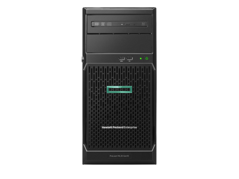 HPE Proliant ML30 Gen10 Server | Xeon E-2224 4(Quad)-Core (3.40GHz) | 8GB (1 x 8GB) | 4 x Non-Hot Plug 3.5in LFF | Smart Array S100i | 350W