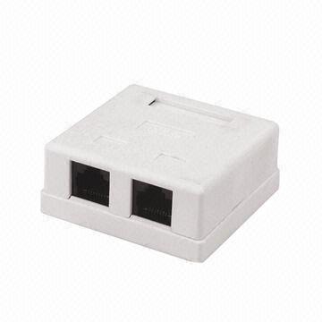 CAT5e Dual Port Surface Mount Wall Jack - sold in Units of 10 / pack