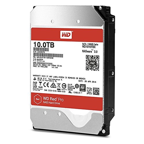 WD 10TB WD Red Pro NAS Internal Hard Drive - 7200 RPM Class, SATA 6 Gb/s, CMR, 256 MB Cache, 3.5"