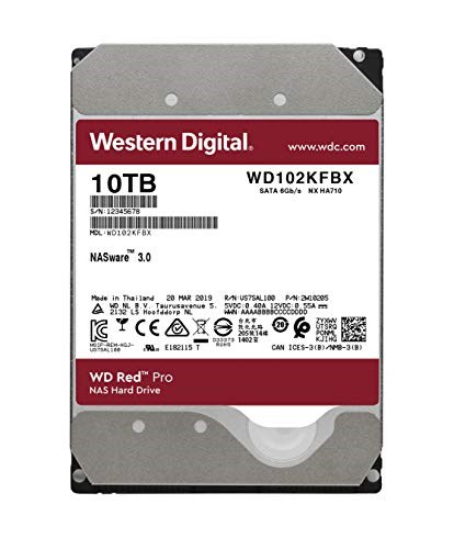 WD 10TB WD Red Pro NAS Internal Hard Drive - 7200 RPM Class, SATA 6 Gb/s