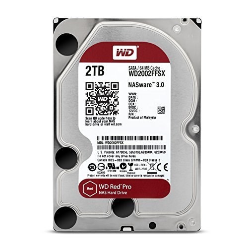 WD 2TB WD Red Pro NAS Internal Hard Drive - 7200 RPM Class, SATA 6 Gb/s, CMR, 64 MB Cache, 3.5"