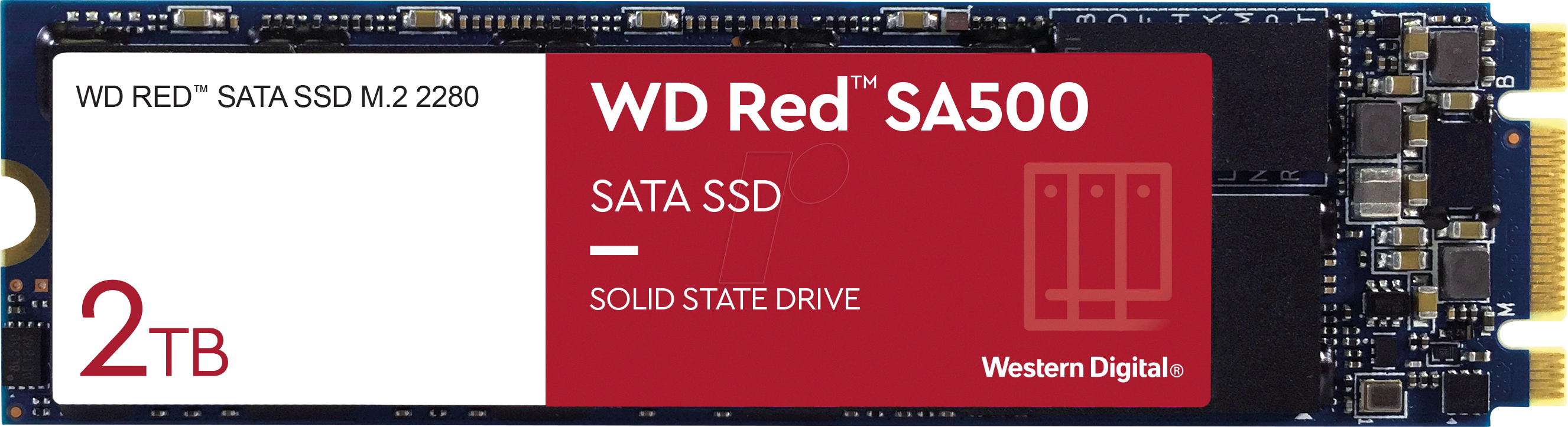 WD 2TB WD Red SA500 NAS 3D NAND Internal SSD - SATA III 6 Gb/s, M.2 2280, Up to 560 MB/s 